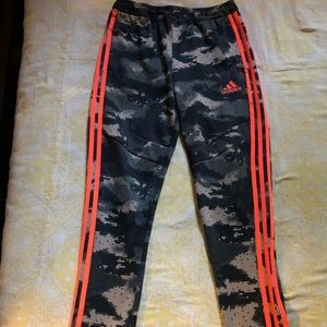 adidas Kids Sweatpants - Black and Orange Camo